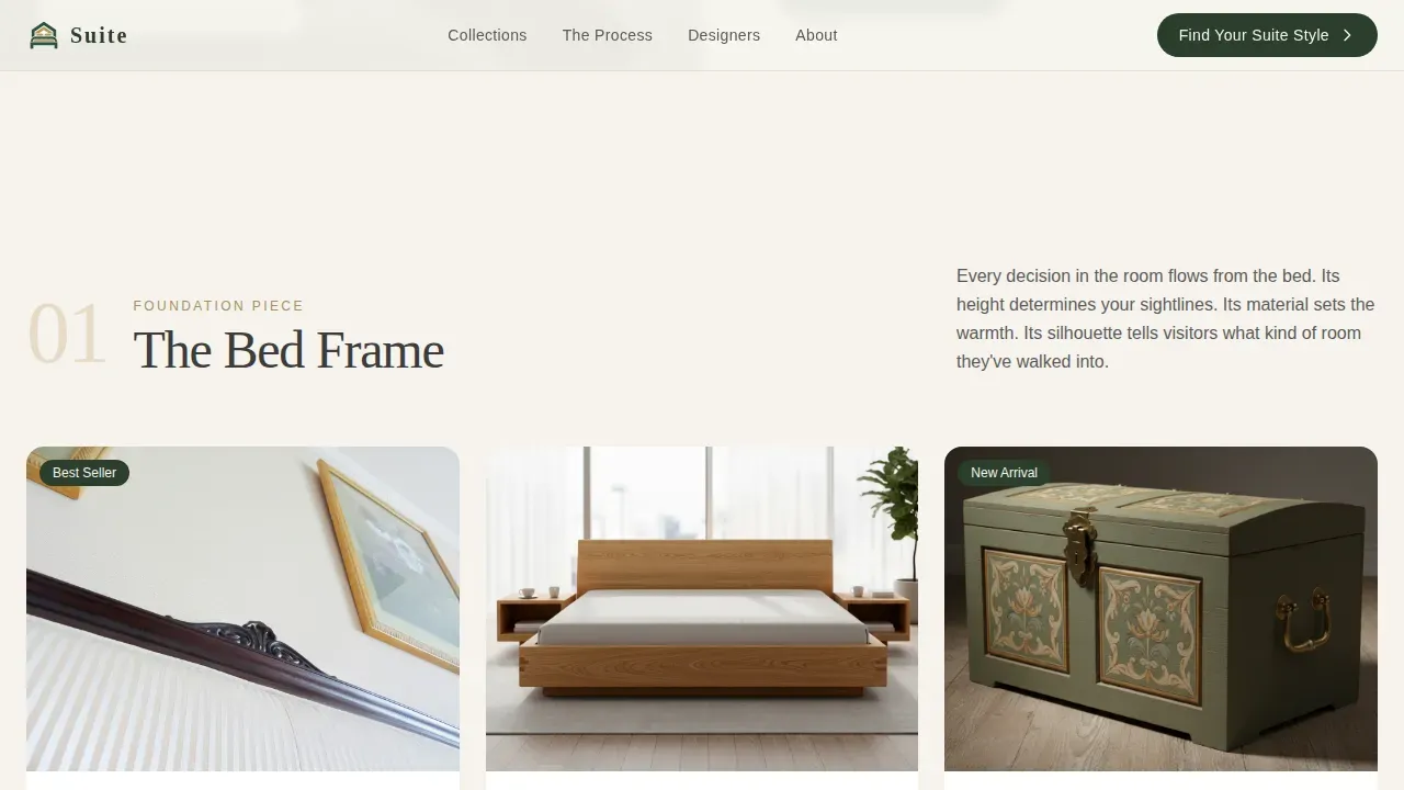 Curated Bedroom Collection Landing Page Template