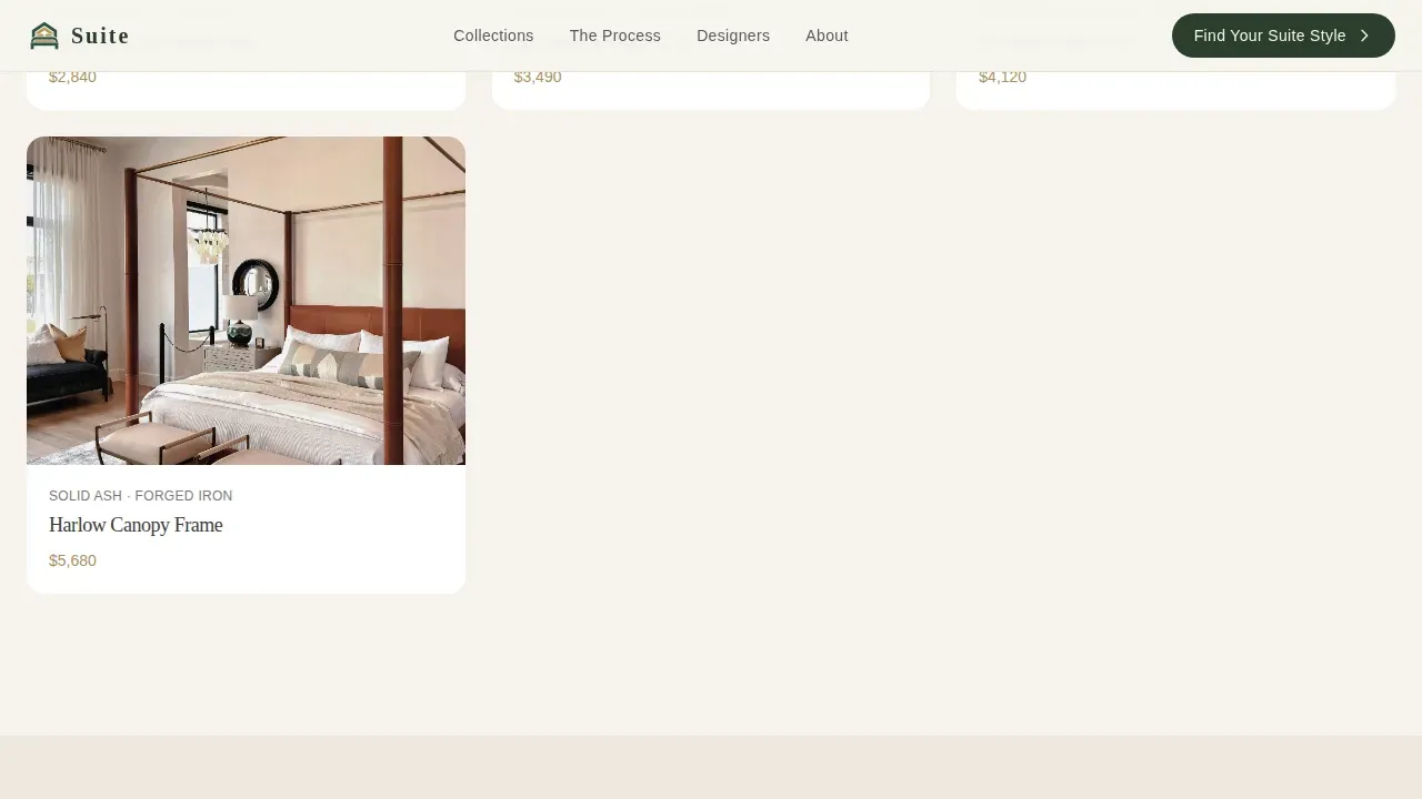 Curated Bedroom Collection Landing Page Template