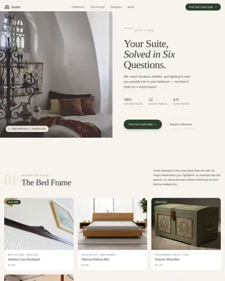 Curated Bedroom Collection Landing Page Template