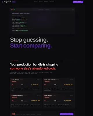 Curated Vue.js Ecosystem | Free Website Template | Rocket