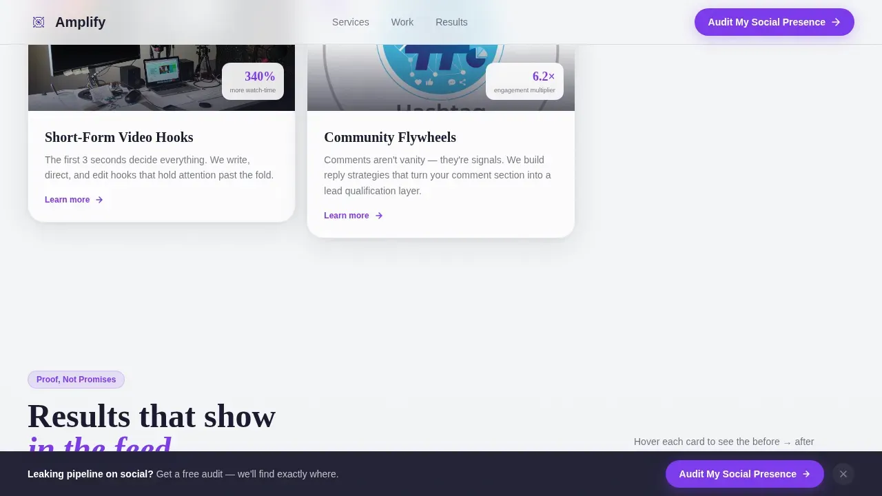 SaaS Social Media Agency Landing Page Template