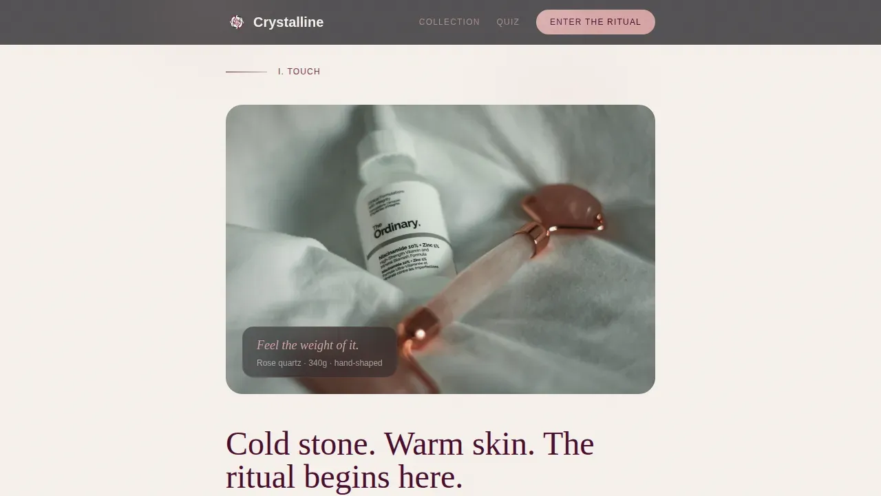 Sacred Crystal Healing Beauty Landing Page Template