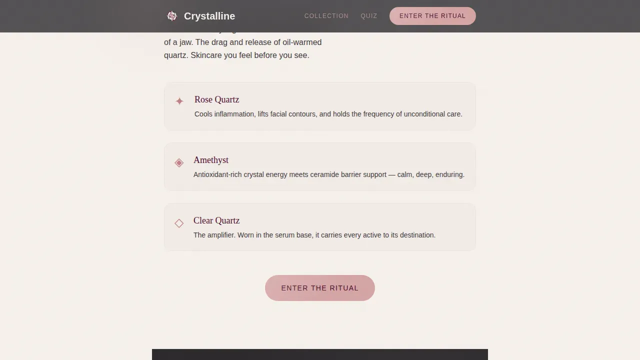 Sacred Crystal Healing Beauty Landing Page Template