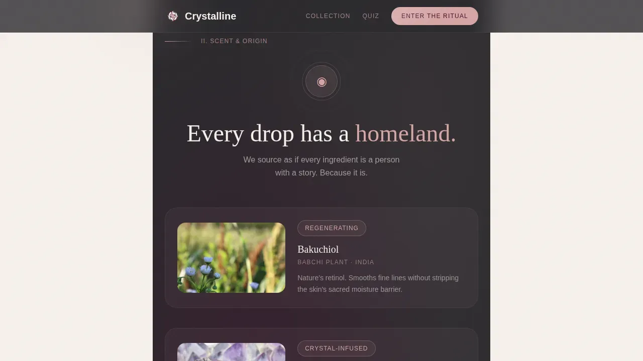 Sacred Crystal Healing Beauty Landing Page Template