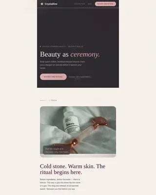 Sacred Crystal Healing Beauty Landing Page Template