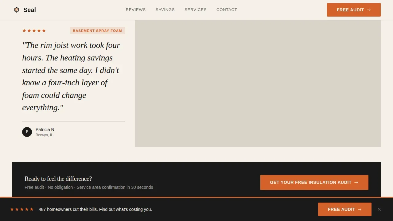 Expert Foam Installation Landing Page Template