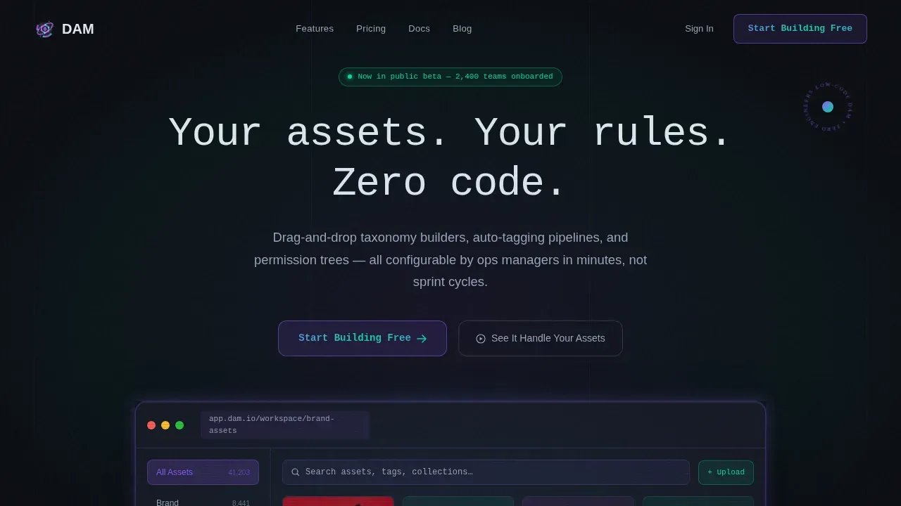 Intelligent Digital Asset Management Landing Page Template