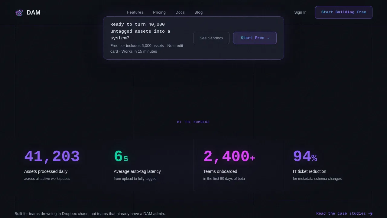 Intelligent Digital Asset Management Landing Page Template