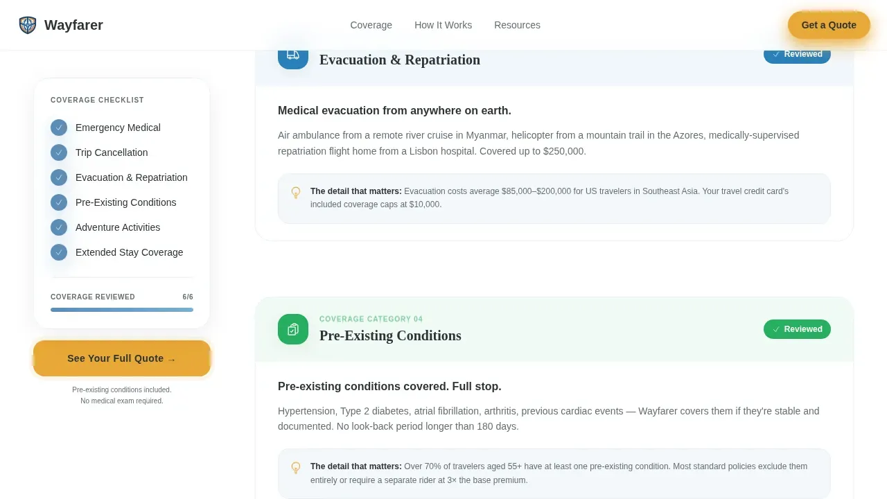 Empty Nester Insurance Pricing Website Template