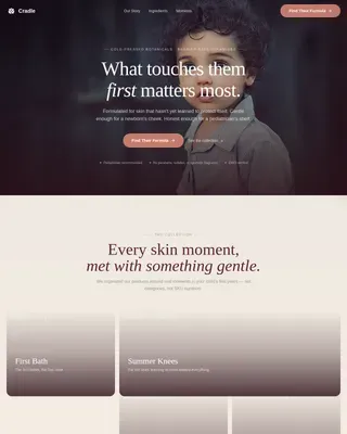 Natural Baby Skincare Brand | Free Website Template | Rocket