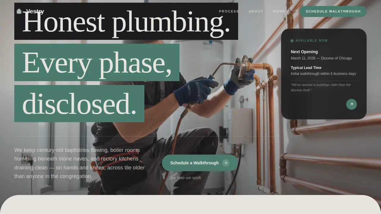 Expert Plumbing Contractor Landing Page Template