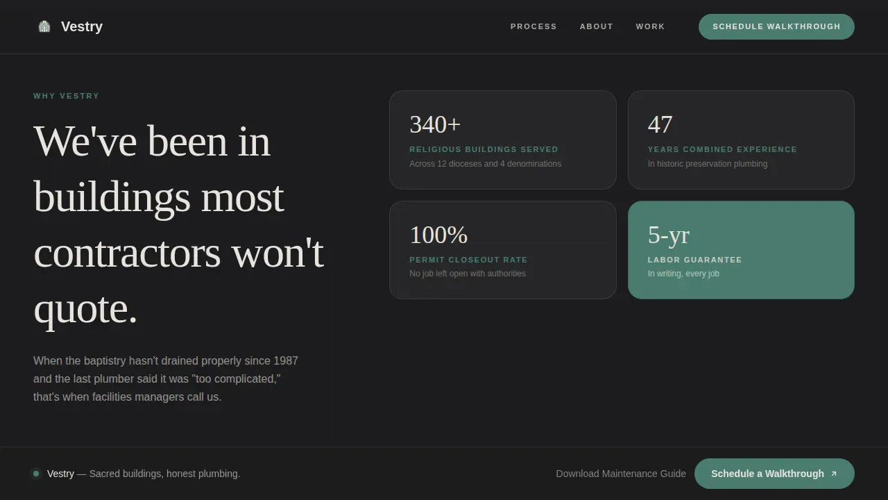 Expert Plumbing Contractor Landing Page Template