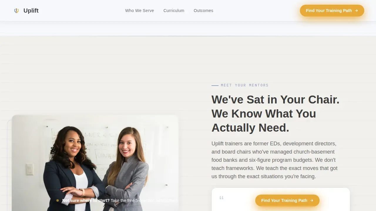 Expert Nonprofit Training | Free Website Template | Rocket