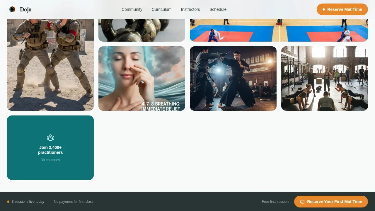Martial Arts Online Training Landing Page Template
