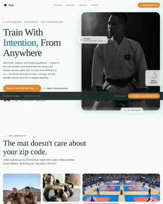 Martial Arts Online Training Landing Page Template
