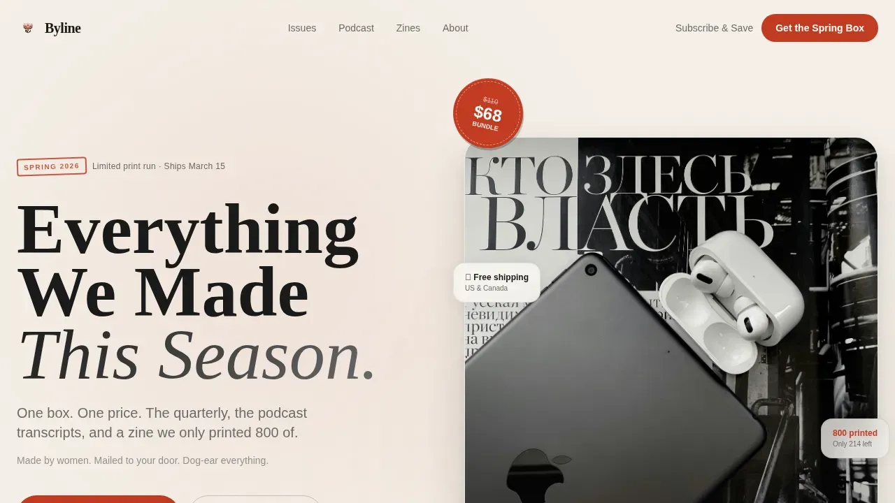 Bold Women-Owned Media Landing Page Template