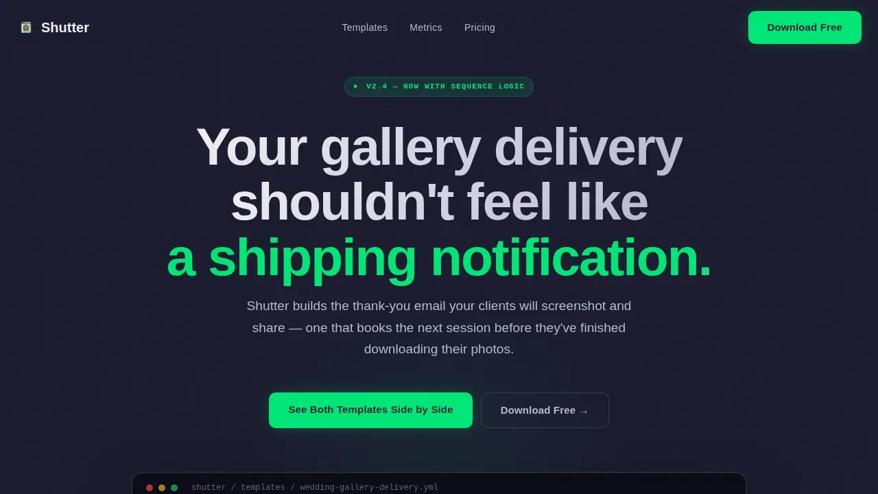 Smart Photography Client Management Landing Page Template