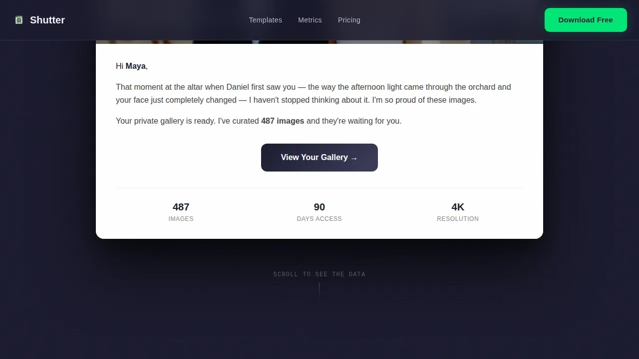 Smart Photography Client Management Landing Page Template