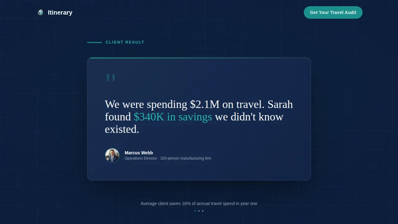Expert Corporate Travel Consultant Landing Page Template