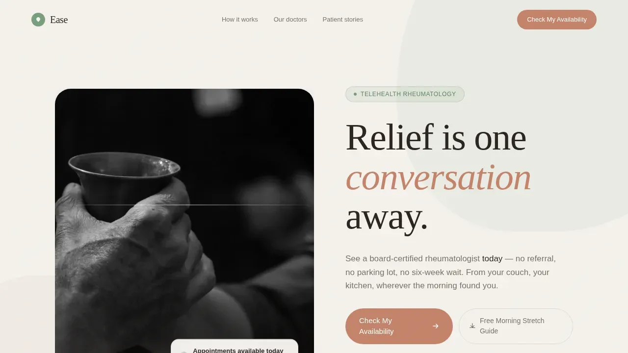 Fast Rheumatologist Telehealth Landing Page Template