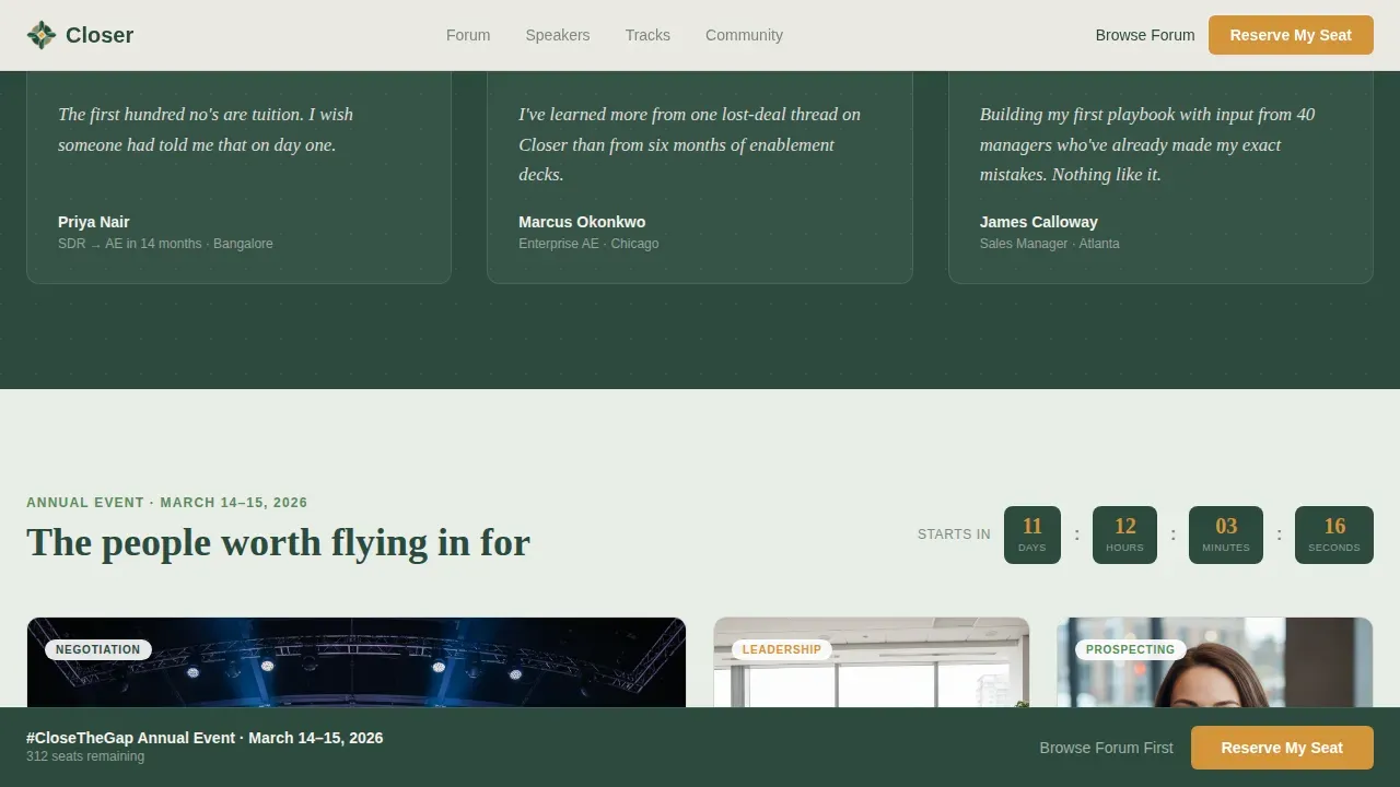 Community Sales Professional Network Landing Page Template