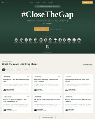 Community Sales Professional Network Landing Page Template