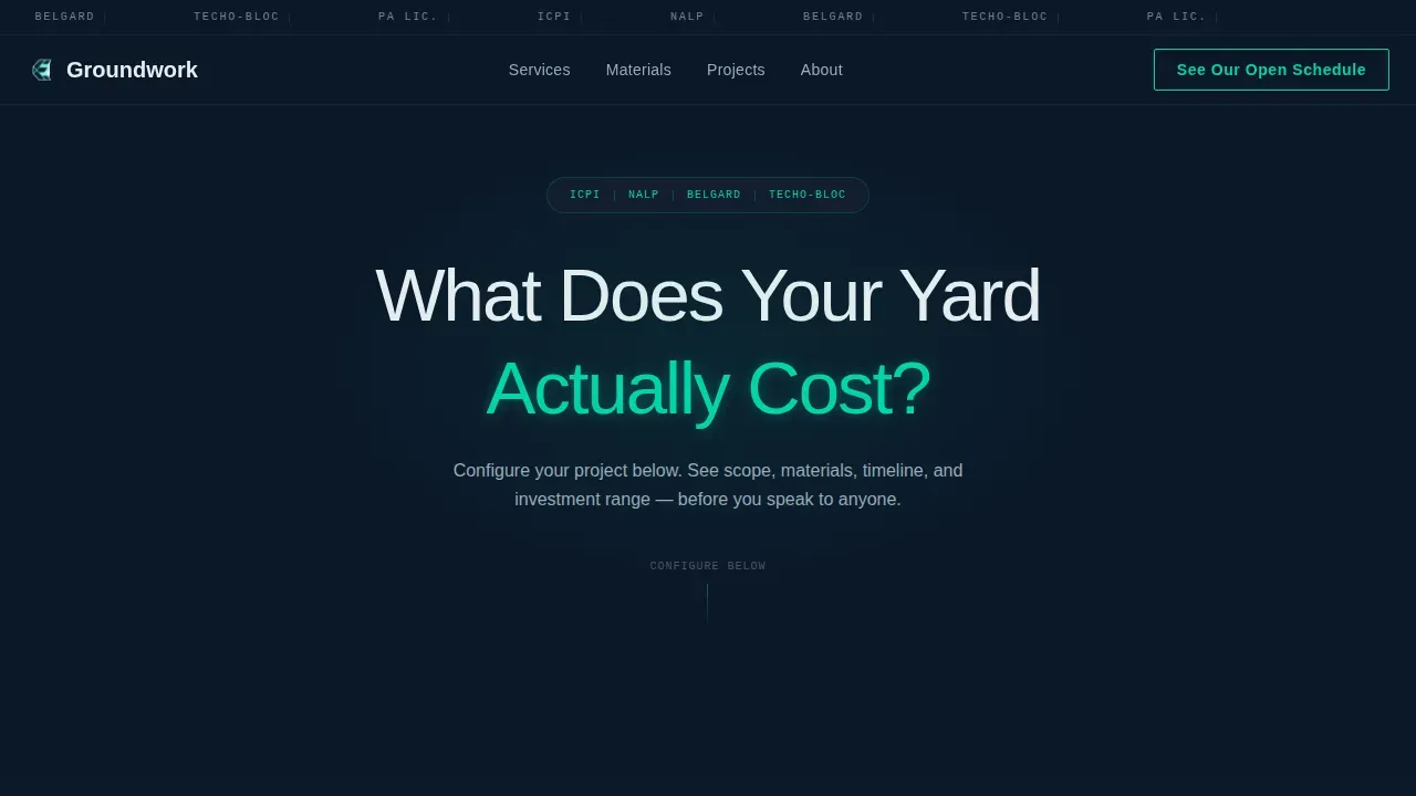 Hardscaping & Lawn Care Cost Estimator Website Template