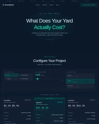 Hardscaping & Lawn Care Cost Estimator Website Template
