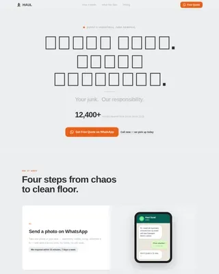 Industrial Junk Removal | Free Website Template | Rocket