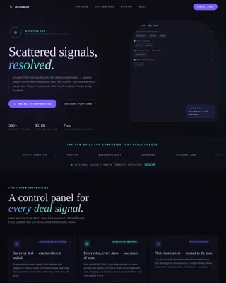 Advanced Robotics Revenue Pipeline Landing Page Template