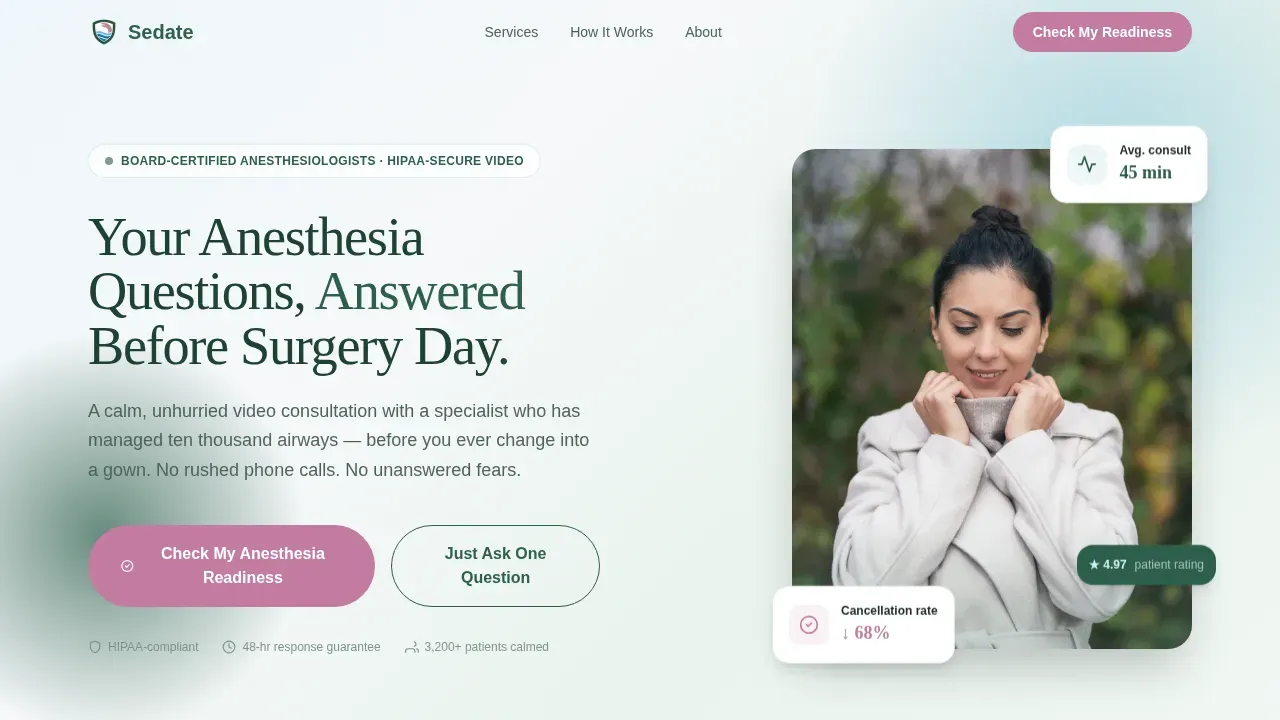 Anesthesiologist Professional Website Template