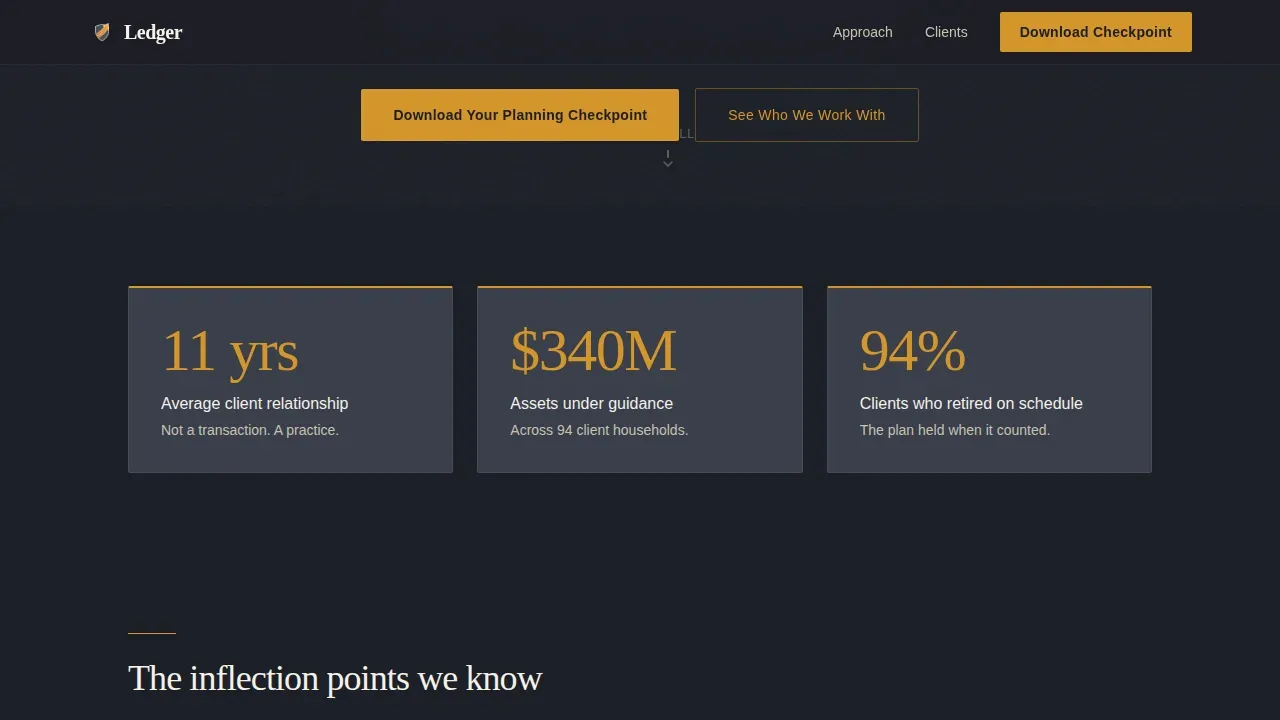 Premium Wealth Advisor Platform Landing Page Template