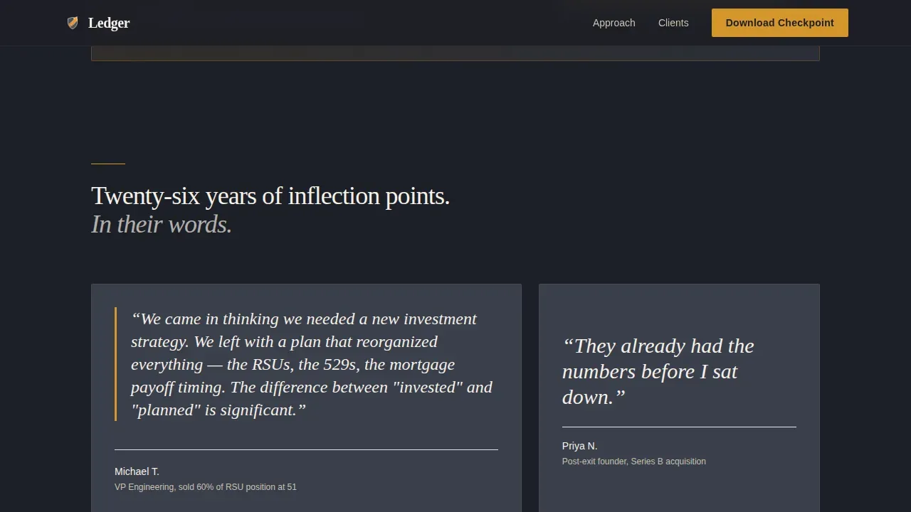 Premium Wealth Advisor Platform Landing Page Template