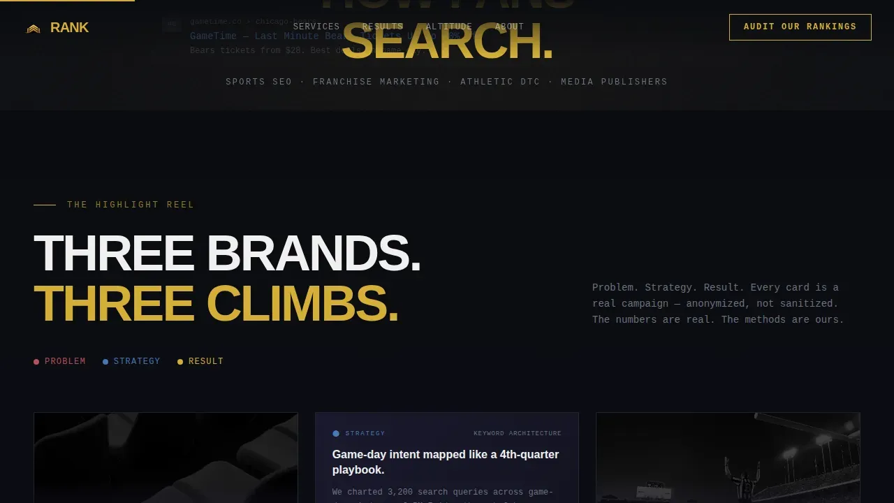 Fierce Athletic Search Strategy Landing Page Template