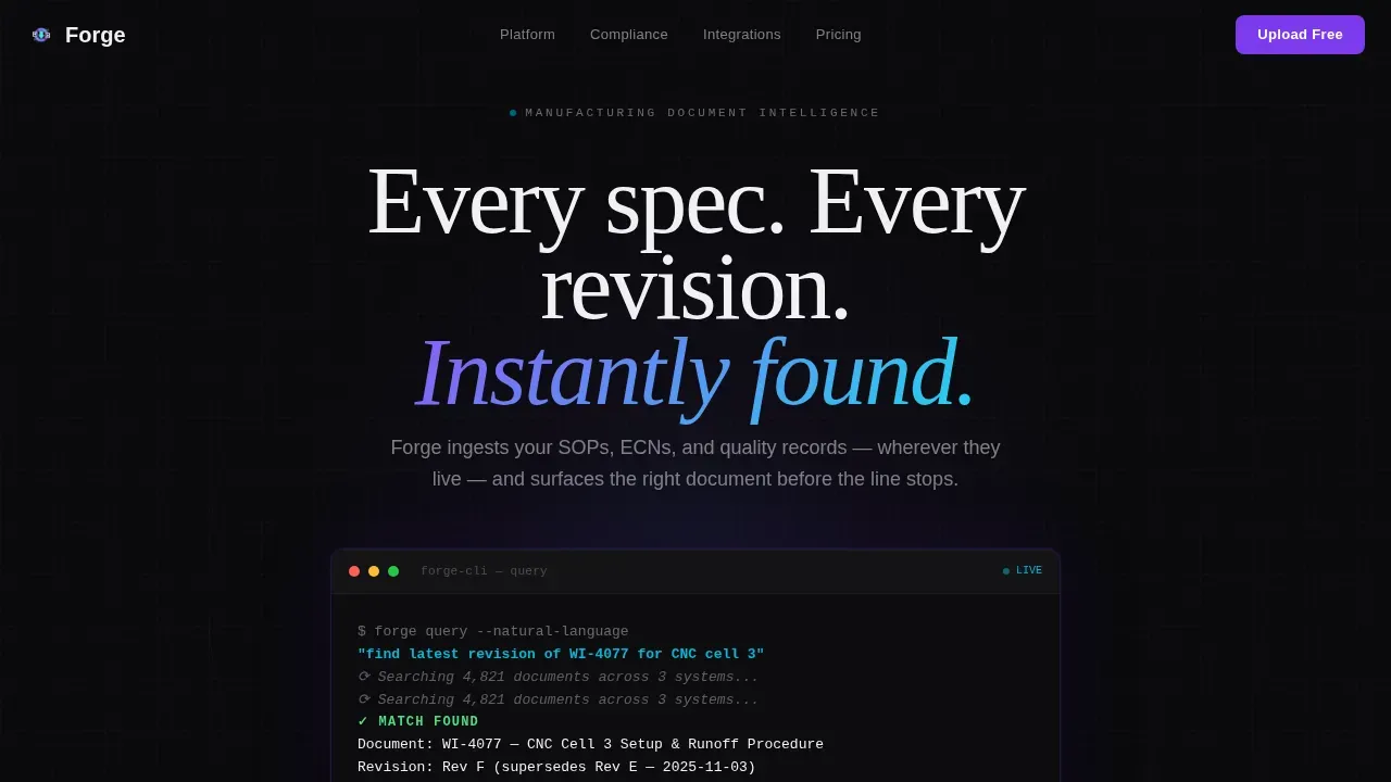 Smart Industrial Document System Landing Page Template