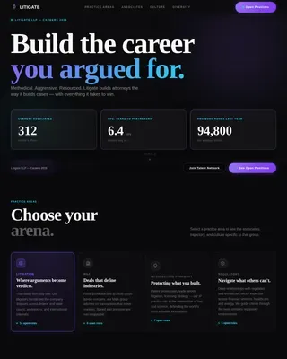 Elite Law Firm Careers & Attorney Recruitment Website Template