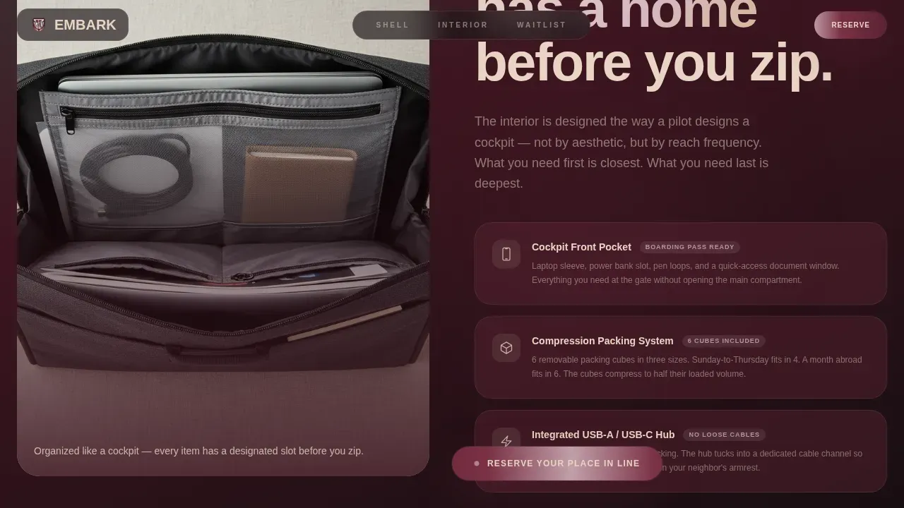 Complete Bag & Luggage Brand Pre-Launch & Coming Soon Website Template