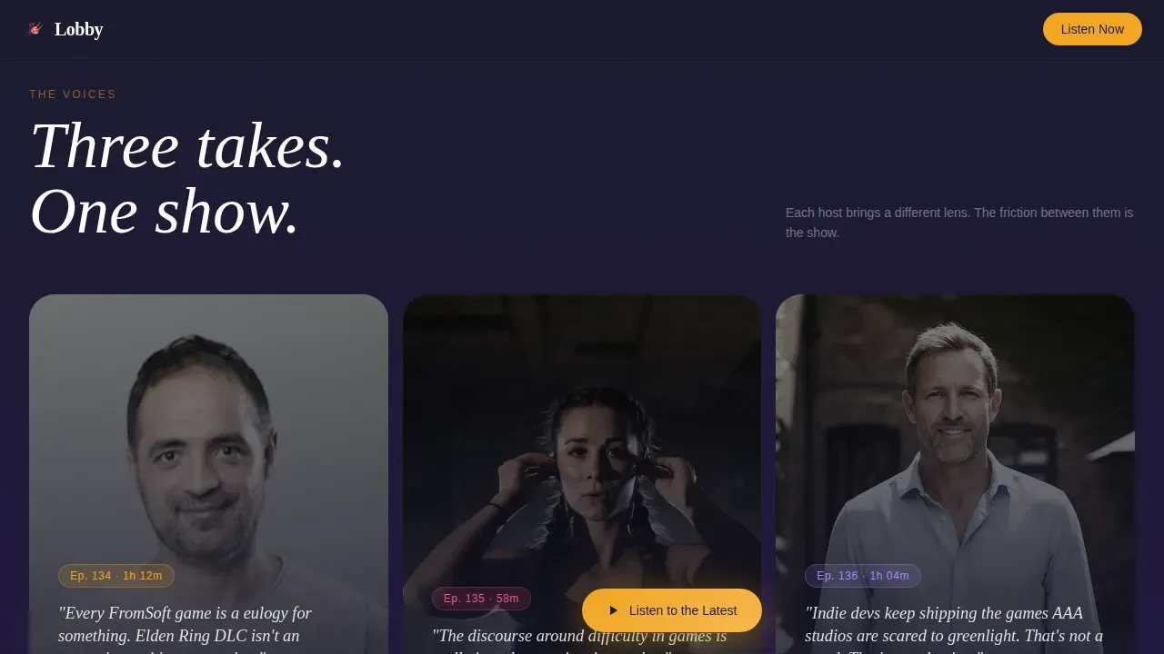 Premium Gaming Podcast Landing Page Template
