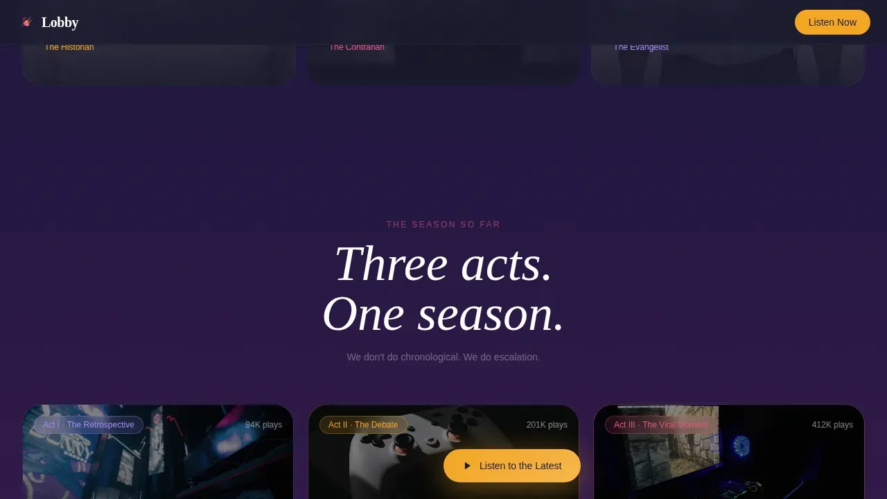 Premium Gaming Podcast Landing Page Template
