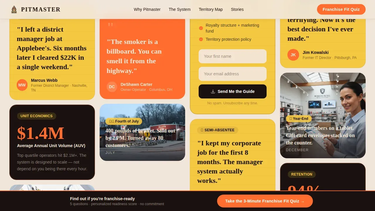BBQ Franchise Opportunity Landing Page Template