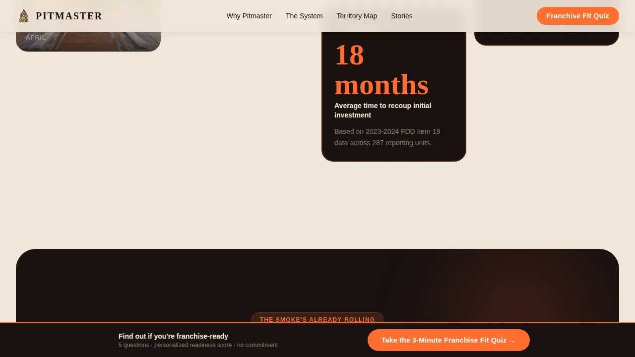 BBQ Franchise Opportunity Landing Page Template