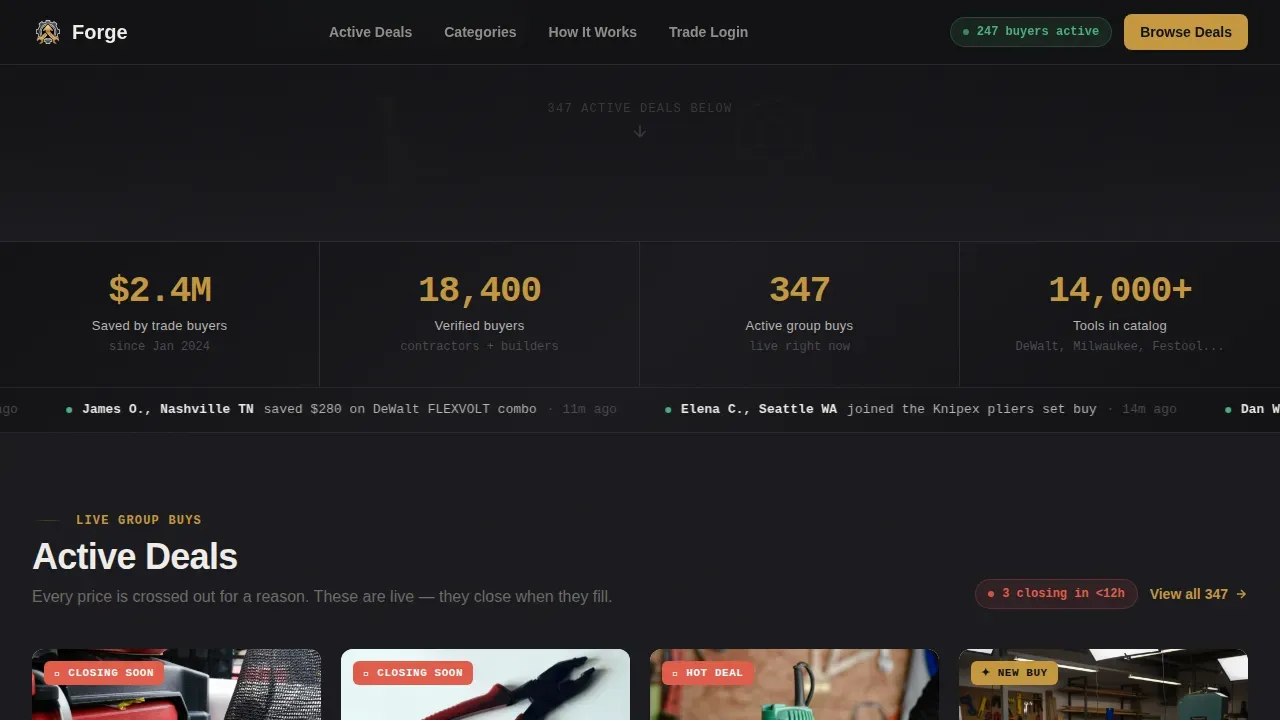 Bulk Hardware Marketplace Landing Page Template