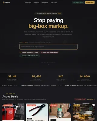 Bulk Hardware Marketplace Landing Page Template
