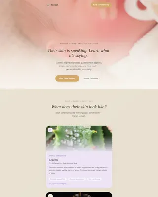 Soothing Infant Skincare | Free Website Template | Rocket