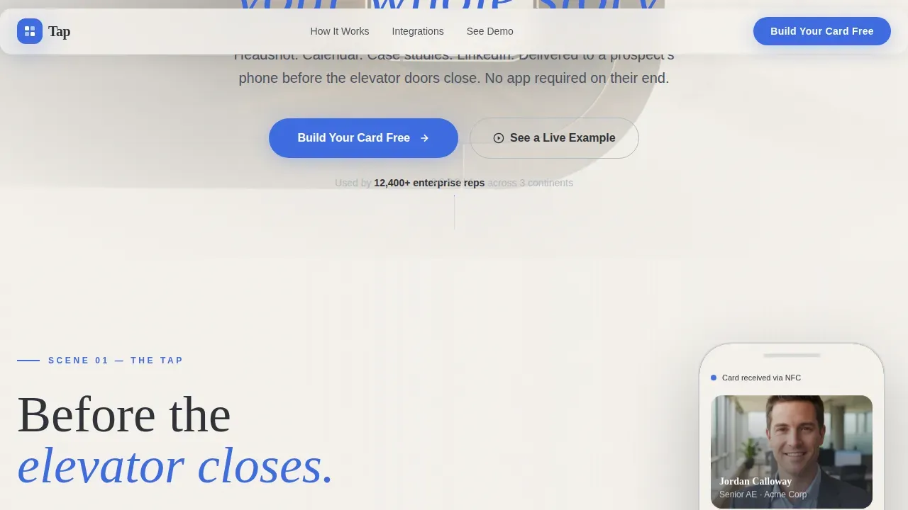 Executive Digital Card Landing Page Template