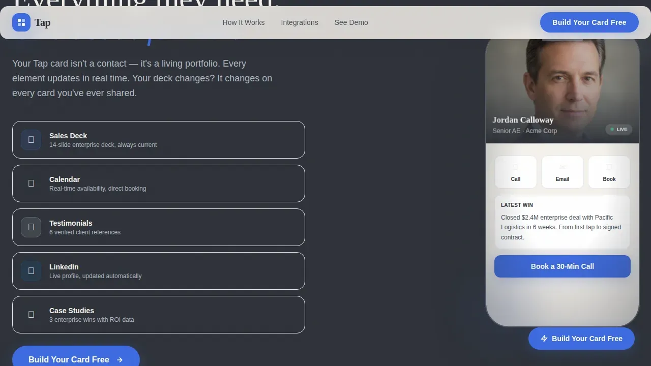 Executive Digital Card Landing Page Template