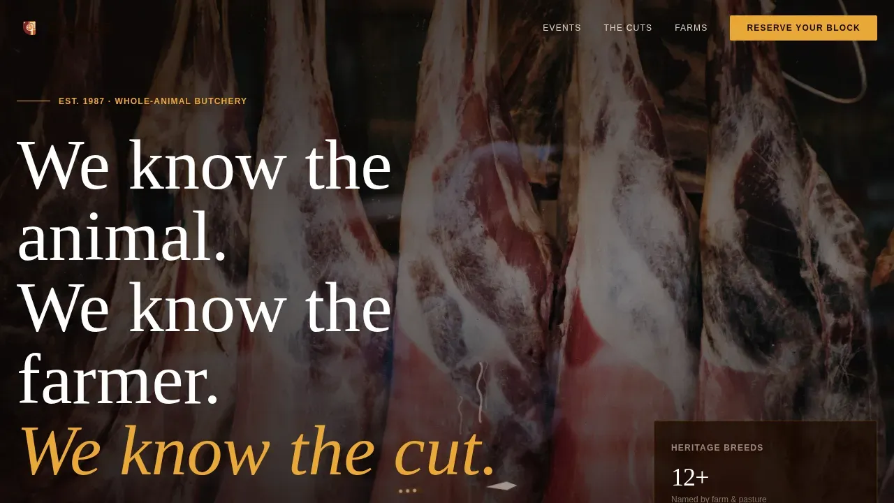 Premium Butcher Booking Landing Page Template