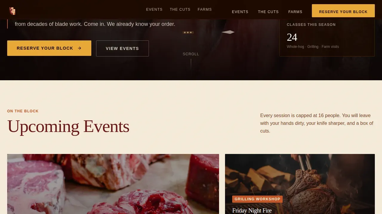 Premium Butcher Booking Landing Page Template
