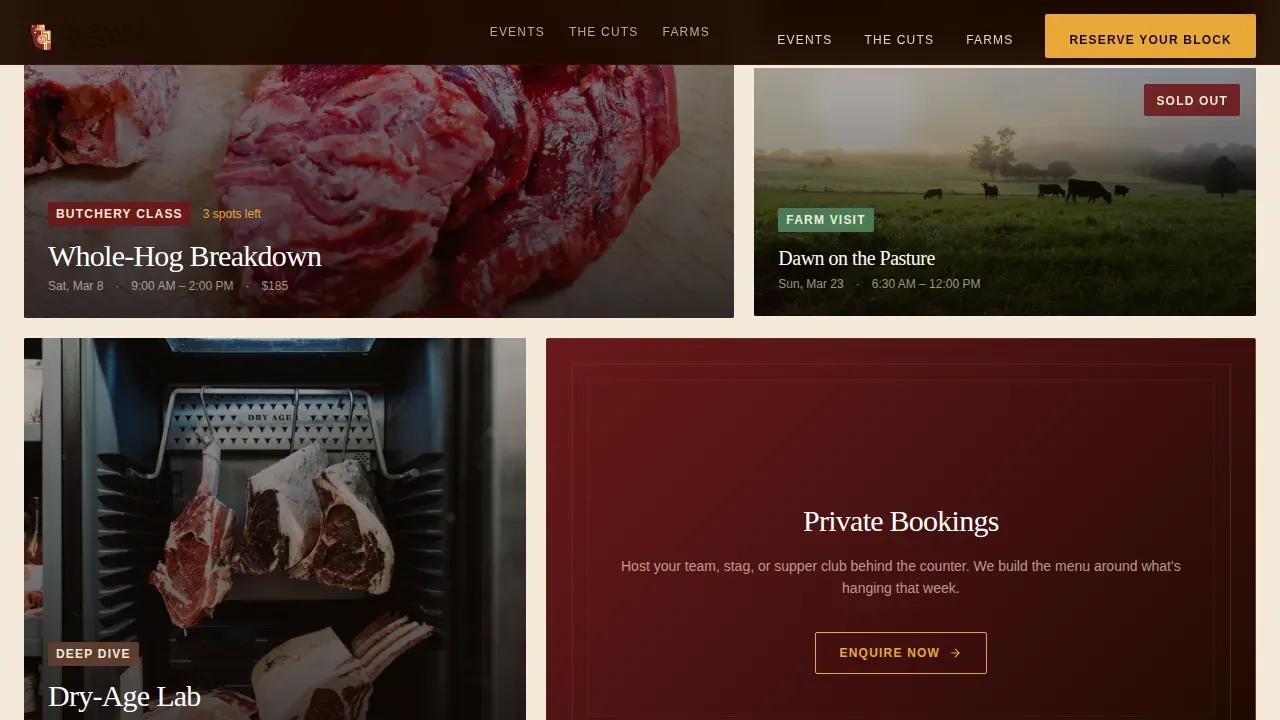 Premium Butcher Booking Landing Page Template