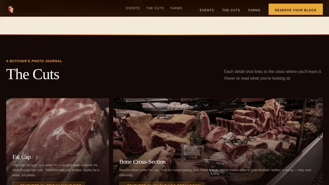 Premium Butcher Booking Landing Page Template